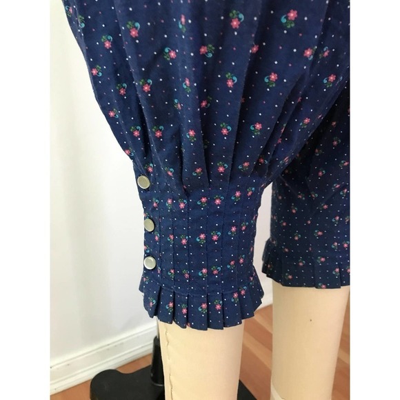 Cottagecore Prairie Romper Overalls Tie Shoulder - Picture 5 of 8